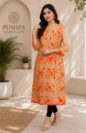 Chanderi Tassar Silk Phoolkari Kurti