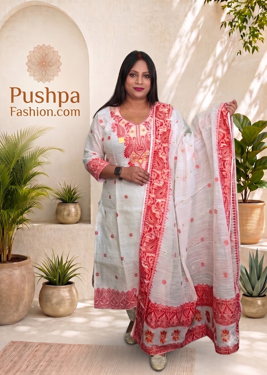 Dhakai Maslin Jamdani Jamdani 3-Piece Set