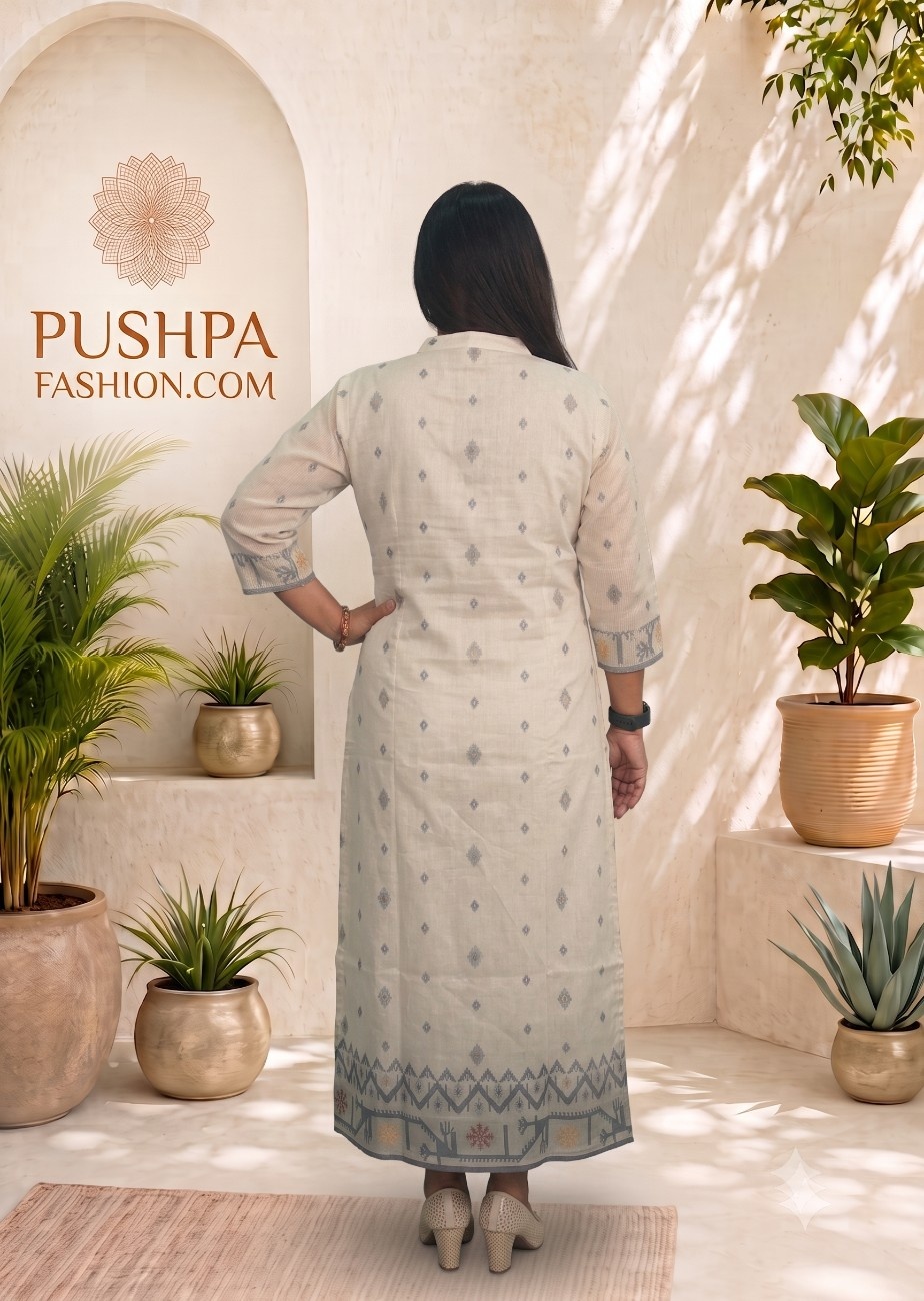 Mysore Silk Jamdani Jacquard Kurti - Image 2