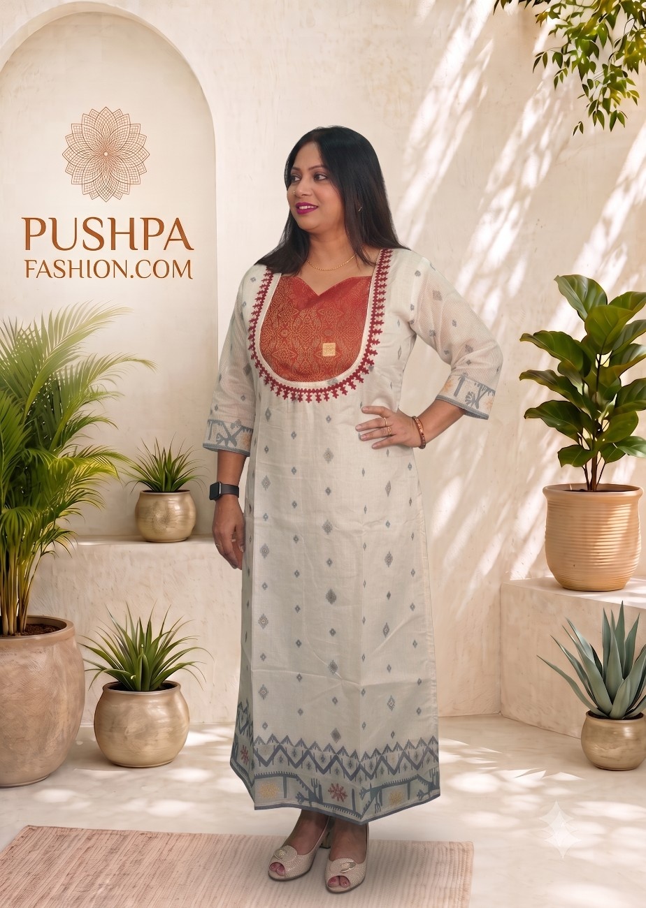 Mysore Silk Jamdani Jacquard Kurti