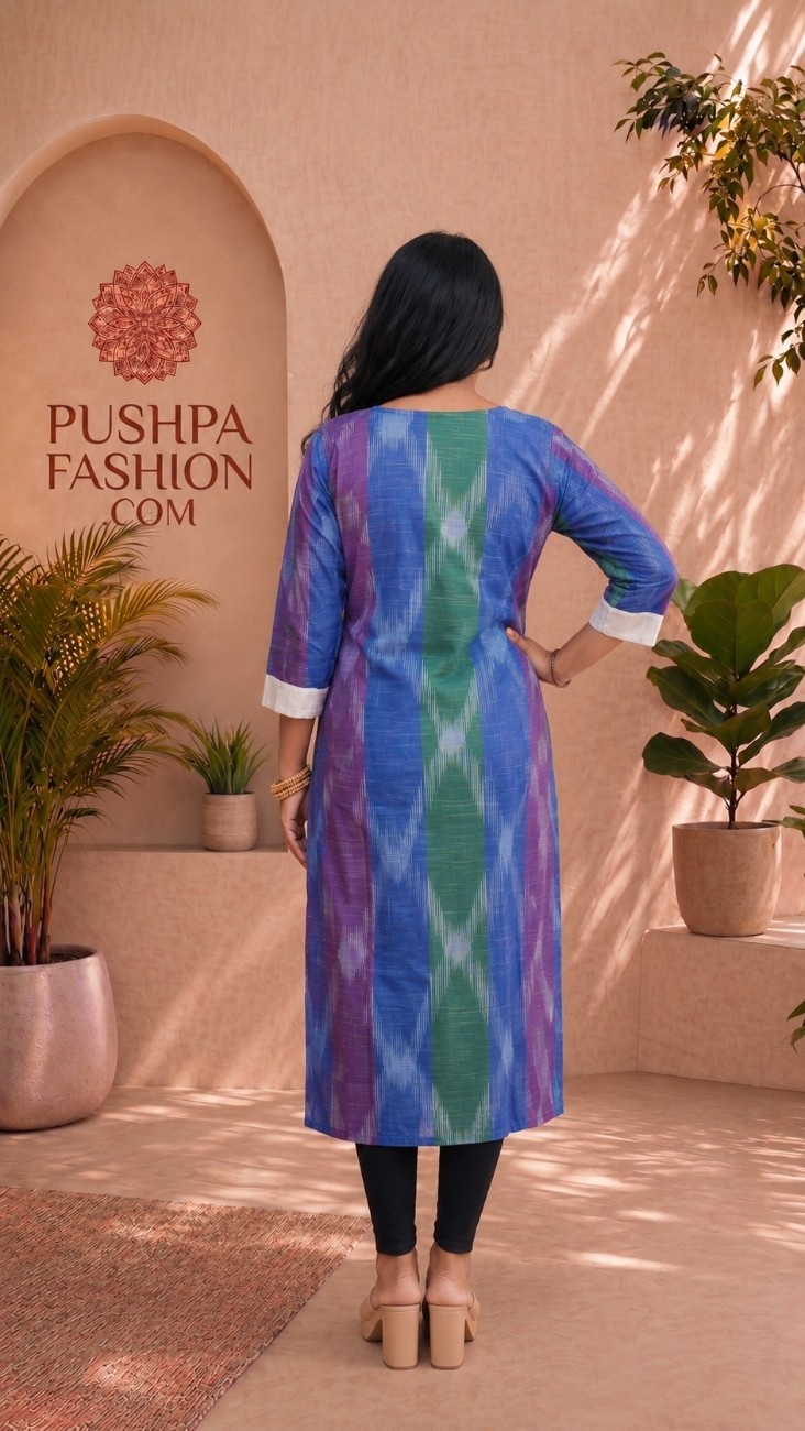 Handloom Pachampally Ikkat Kurti - Image 2