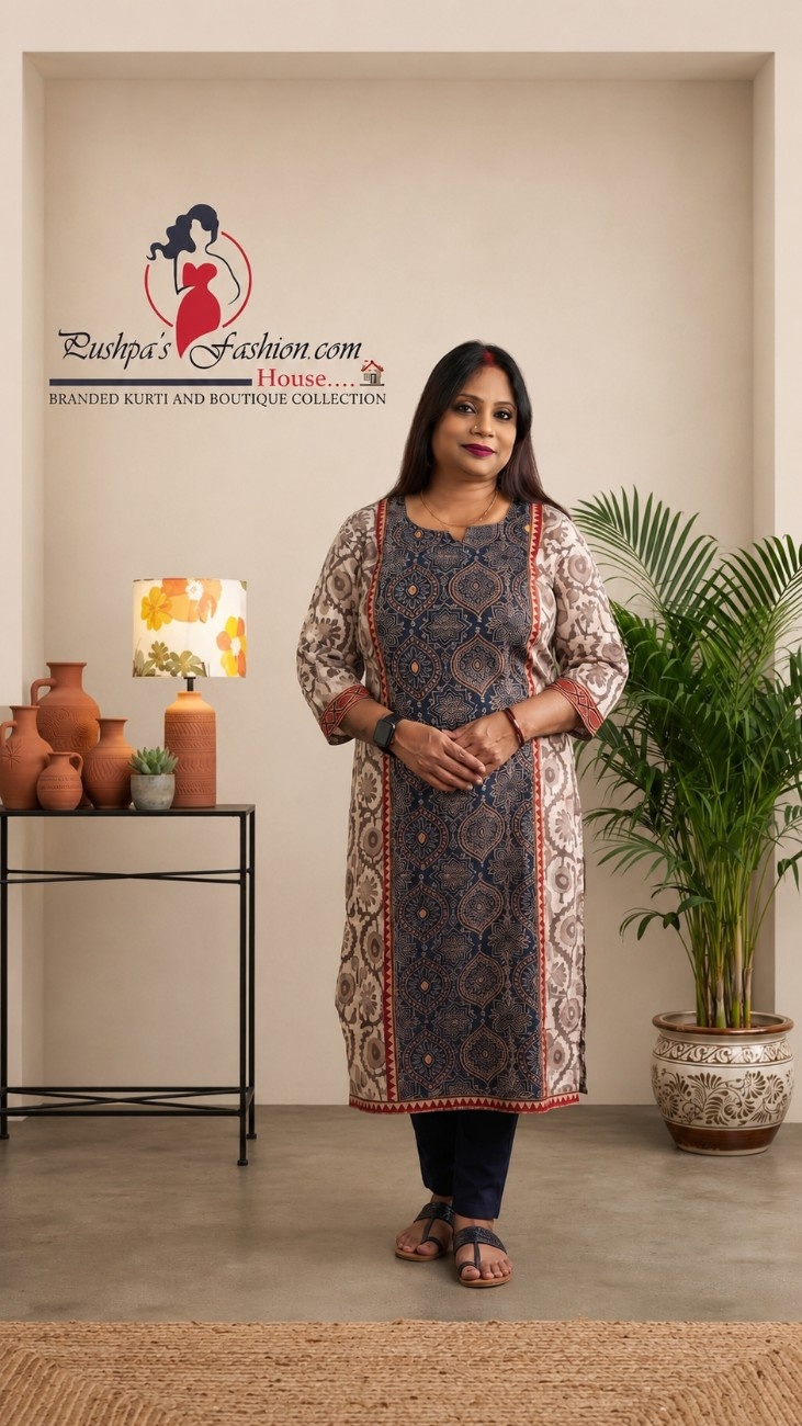 Dabu Bagru Ajrakh Print Kurti
