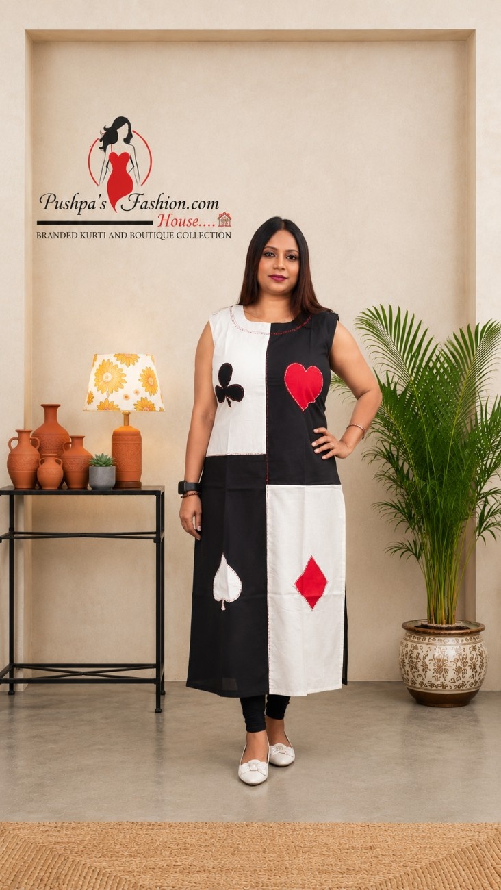 Plain Dabu Cotton Kurti