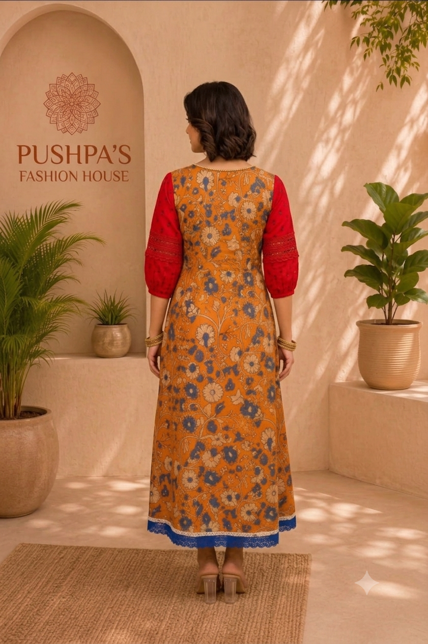 Women's Kalamkari Hakoba Cotton Kurti - Image 2