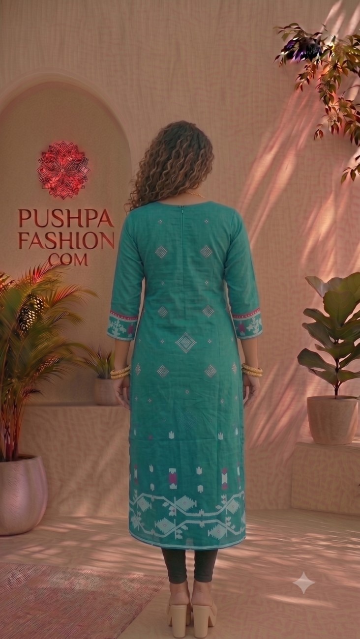 Mysore Silk Jamdani Jamdani Celebrity Kurti - Image 2