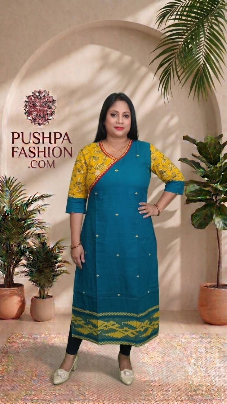 Handloom Jamdani & Natural Ajrakh Jamdani Kurti
