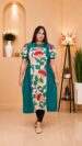 H/L Cross Dual Tone Cotton & Pen Kalamkari Kurti