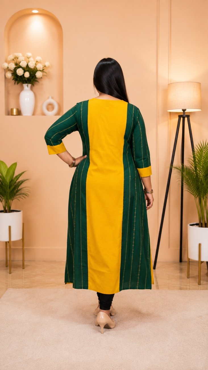 Handloom Begampuri & Portwal Camric Cotton Kurti - Image 2
