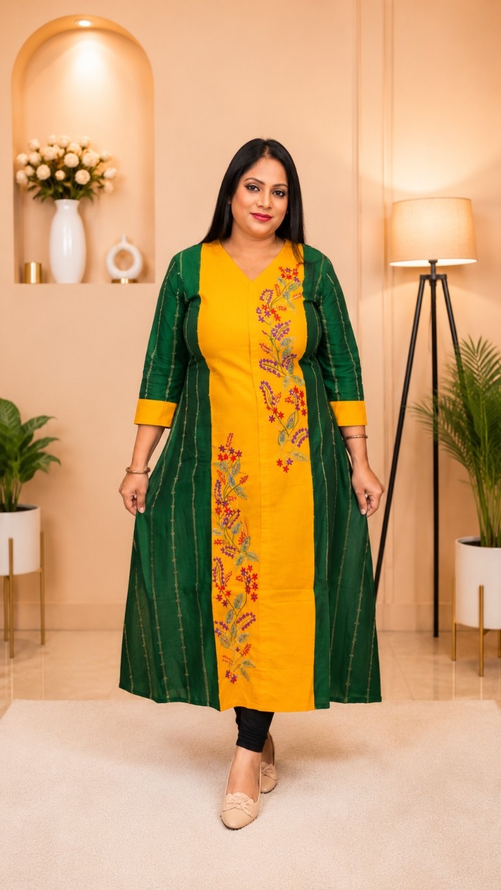 Handloom Begampuri & Portwal Camric Cotton Kurti