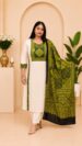 Dabu Cotton & Natural Ajrakh 3-Piece Kurti Set