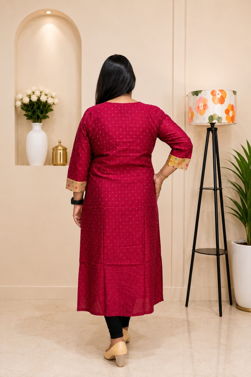 Buta Raw Silk Jacquard Banarasi Kurti - Image 2