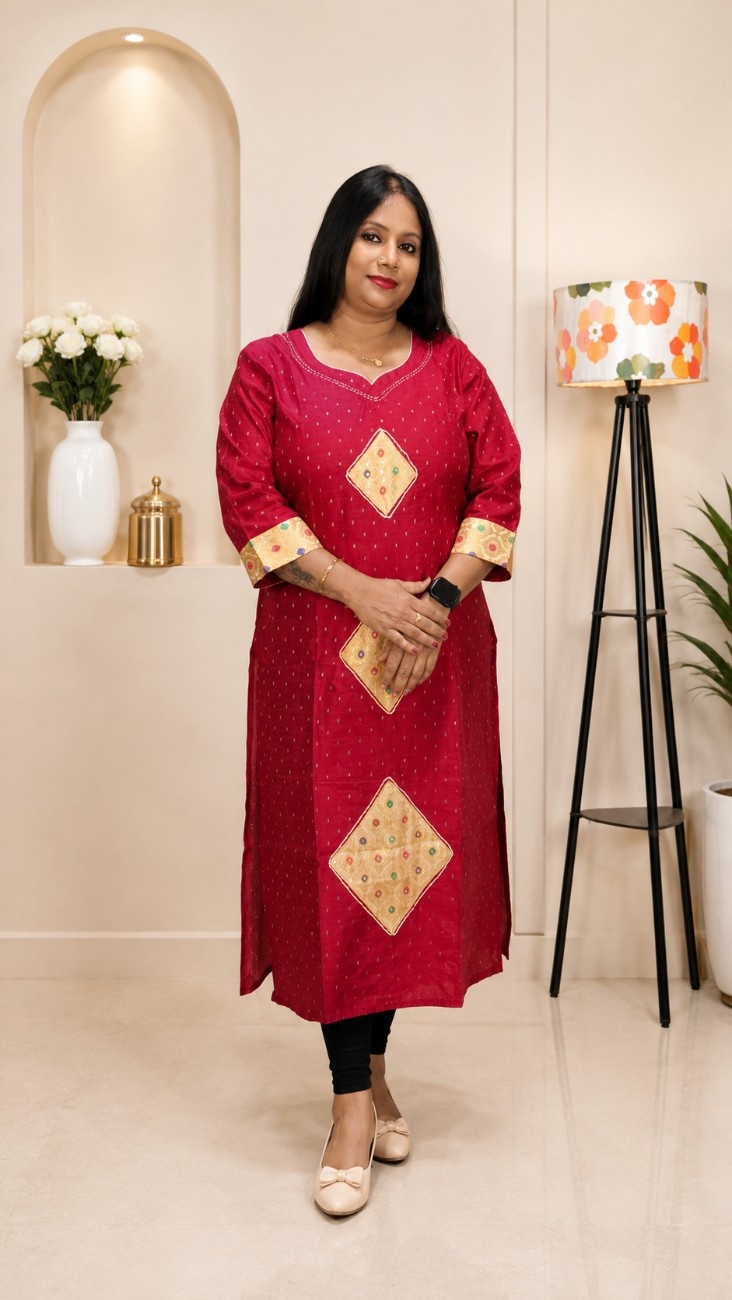 Buta Raw Silk Jacquard Banarasi Kurti
