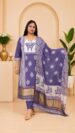 Gazi Silk Batik lakdi patta 3-Piece Kurti Set