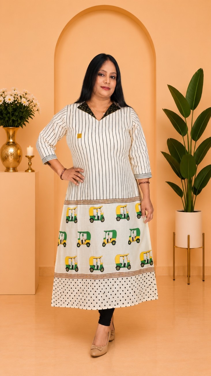 Handloom Soft Cora Cotton Kurti