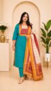 Jam Cotton Madhubani 3-Piece Kurti Set