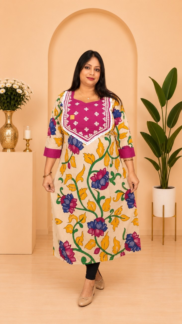 Pen Kalamkari Kurti