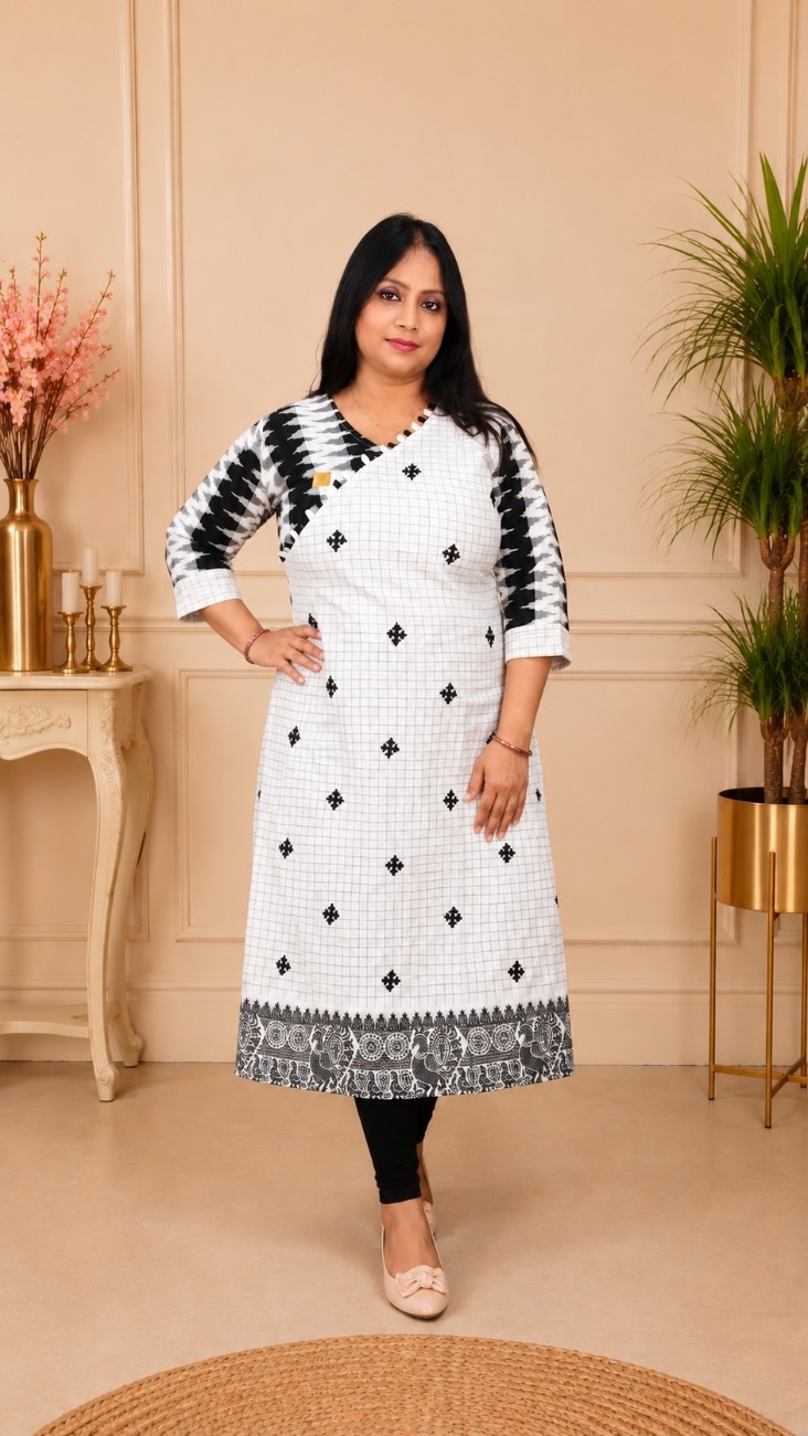 Kerala Jamdani & Ikkat Handloom Kurti