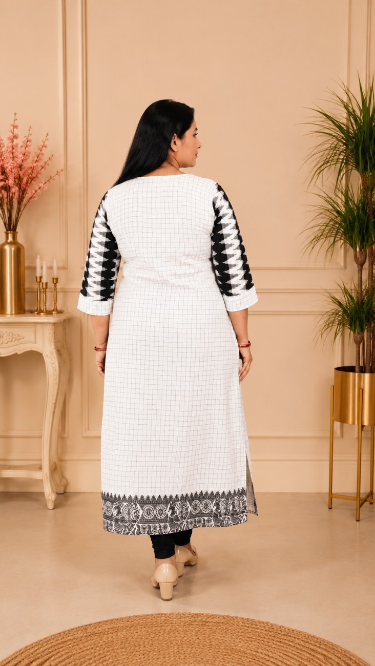 Kerala Jamdani & Ikkat Handloom Kurti - Image 2