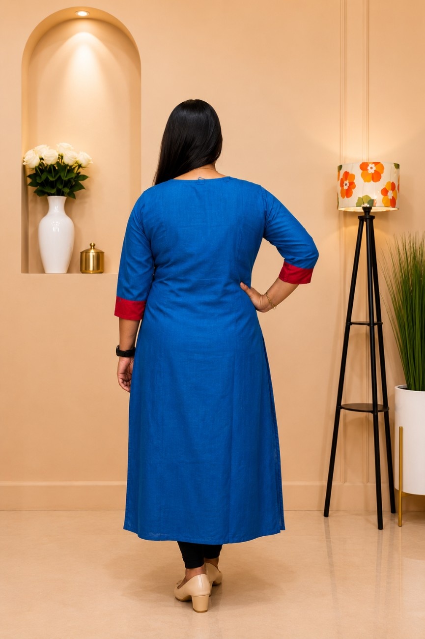 Kerala MG Temple Dual Tone Cotton Kurti - Image 2