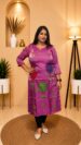 Glass Shimar Tissu Silk Kurti (Magenta)