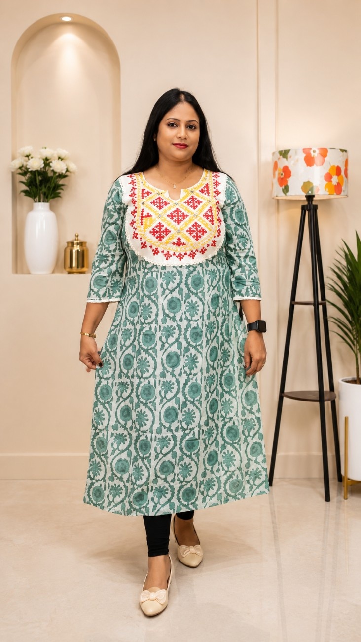 Dabu Bagru Kurti