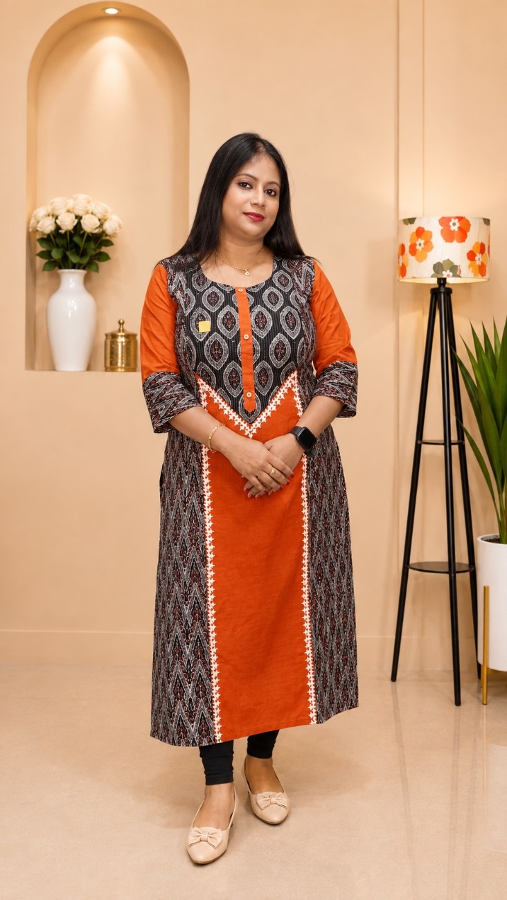 Dabu Cotton Natural Dye Ajrakh Kurti