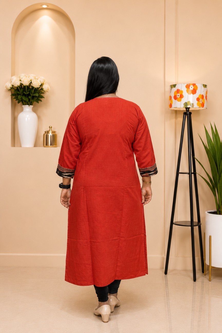 Handloom Pick & Pick Cotton Kurti Plus Size - Image 2