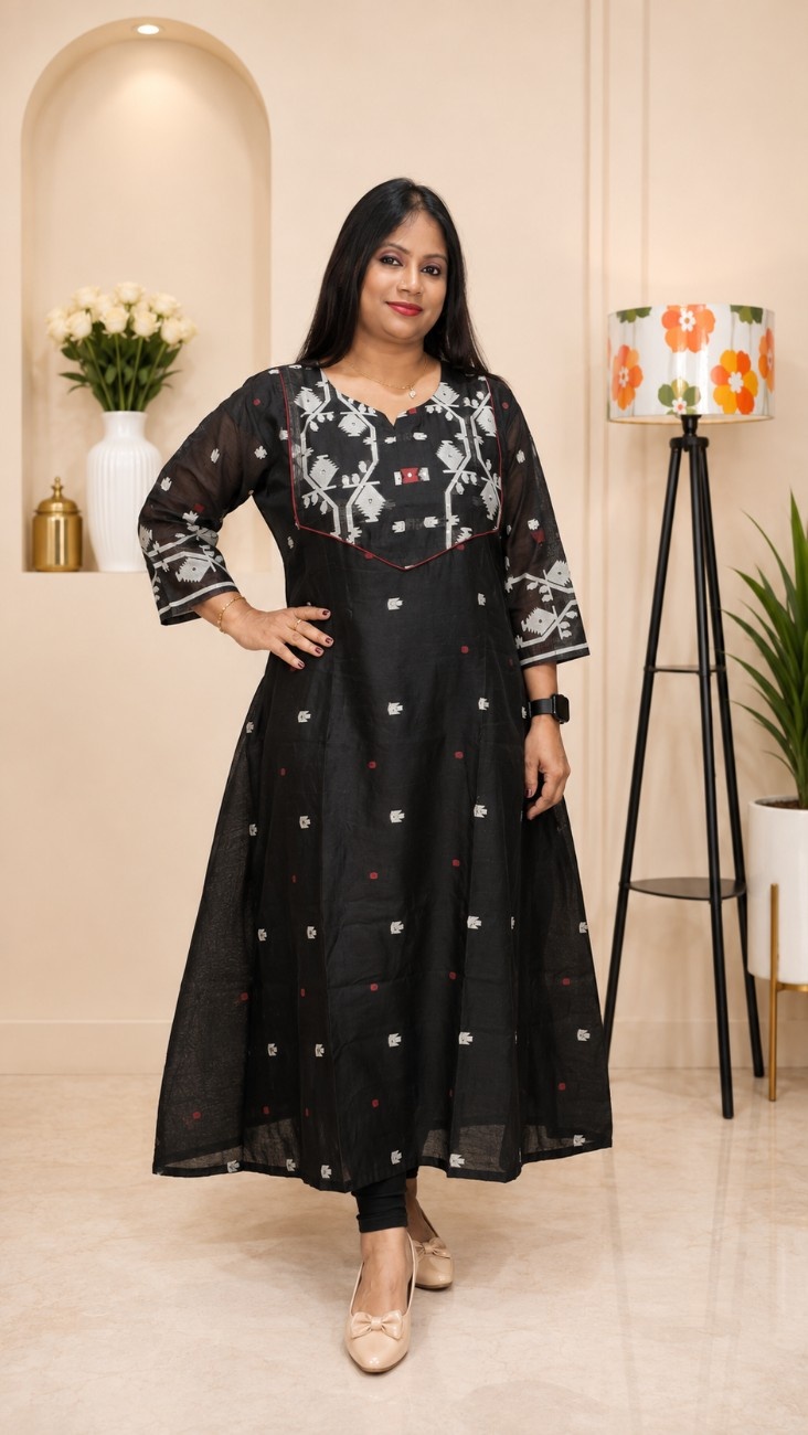 Handloom Mysore Silk Jamdani Kurti