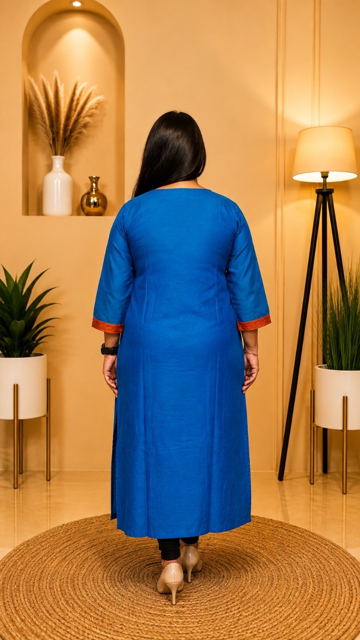 Raw Silk Kurti with Heavy Karigari Work - Image 2