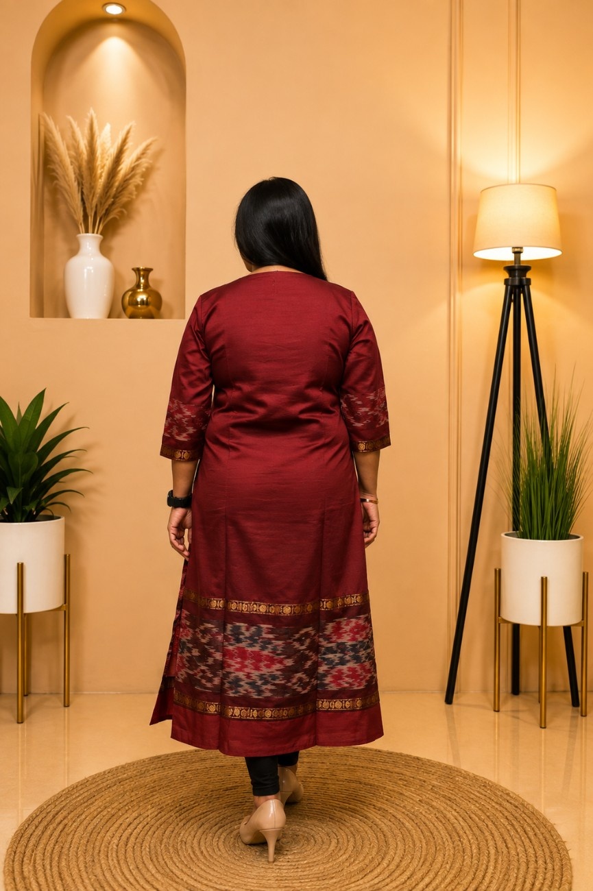 Sico Pachampally Kurti (Maroon) - Image 2