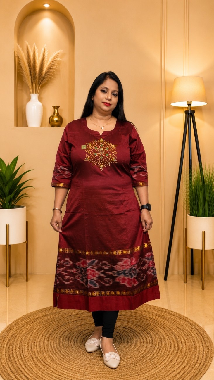 Sico Pachampally Kurti (Maroon)