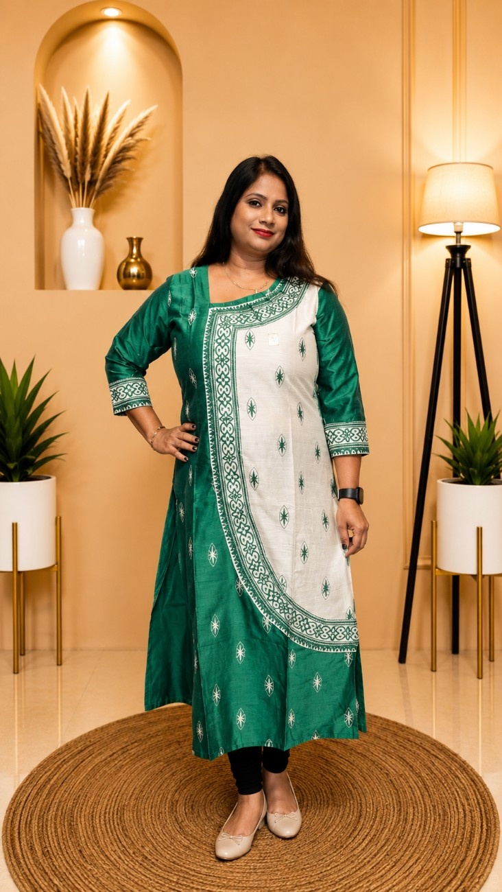Export Quality Soft and Shine Raw Silk Kurti
