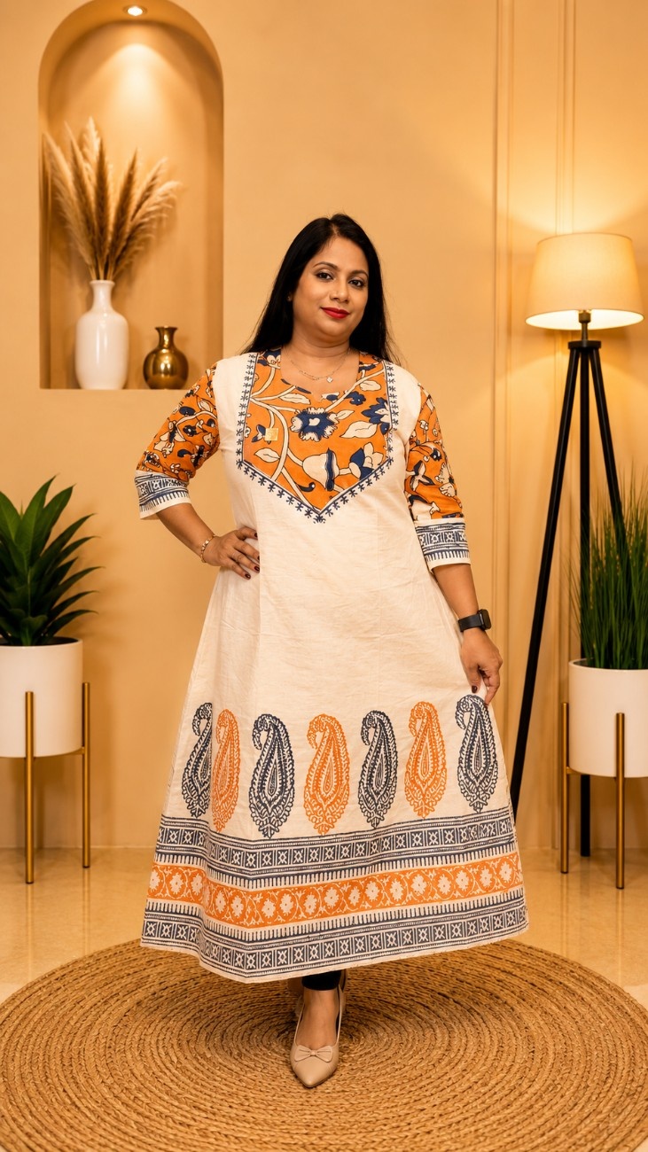 Handloom Cotton Silk Dress