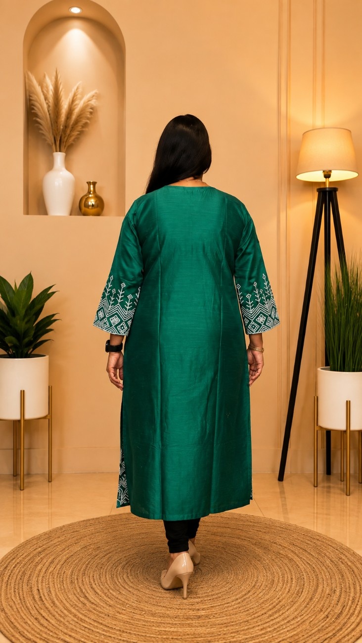 Soft and Shine Raw Silk Kurti - Image 2