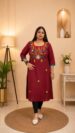 Plain Dabu Cotton Heavy Work Kurti