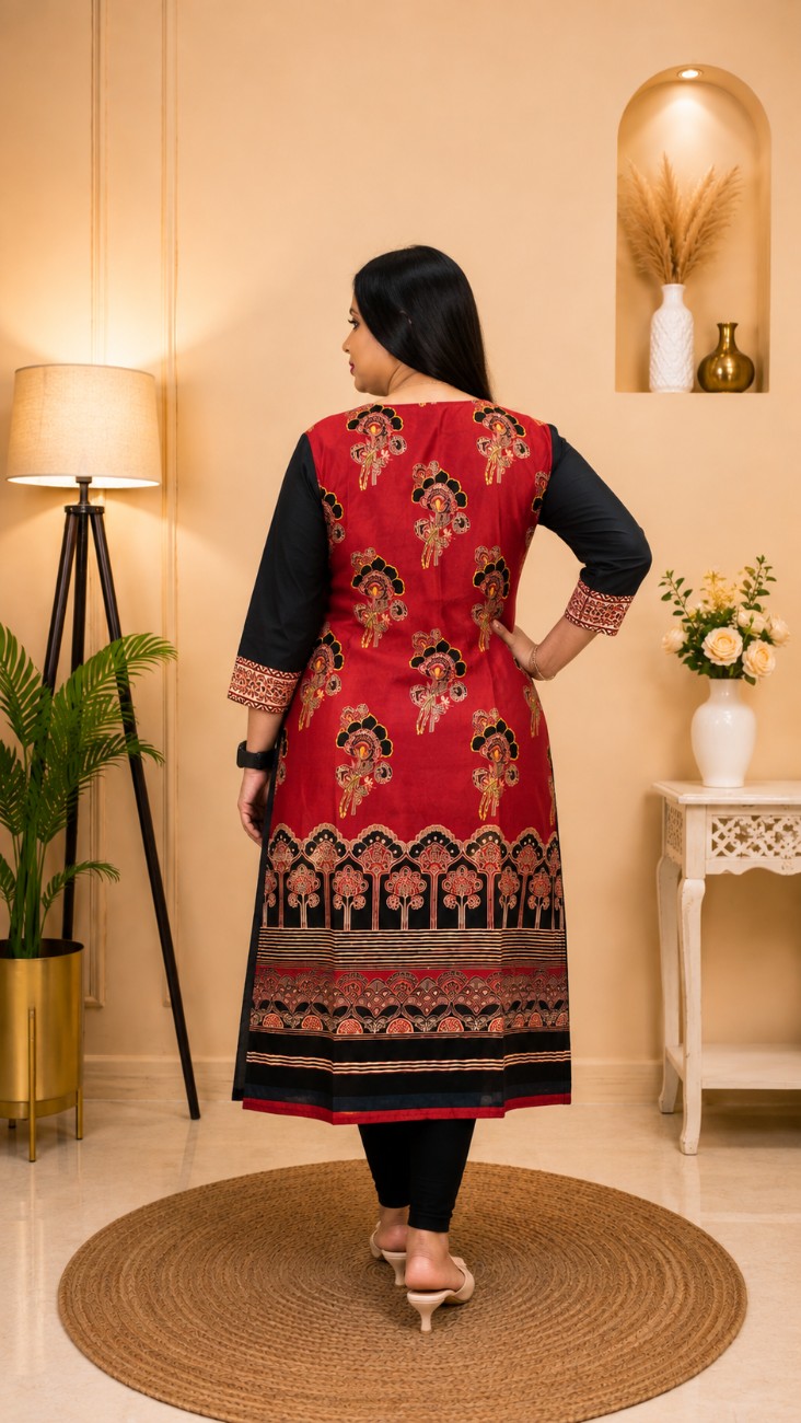 Ajrakh Modal Silk Kurti - Image 2