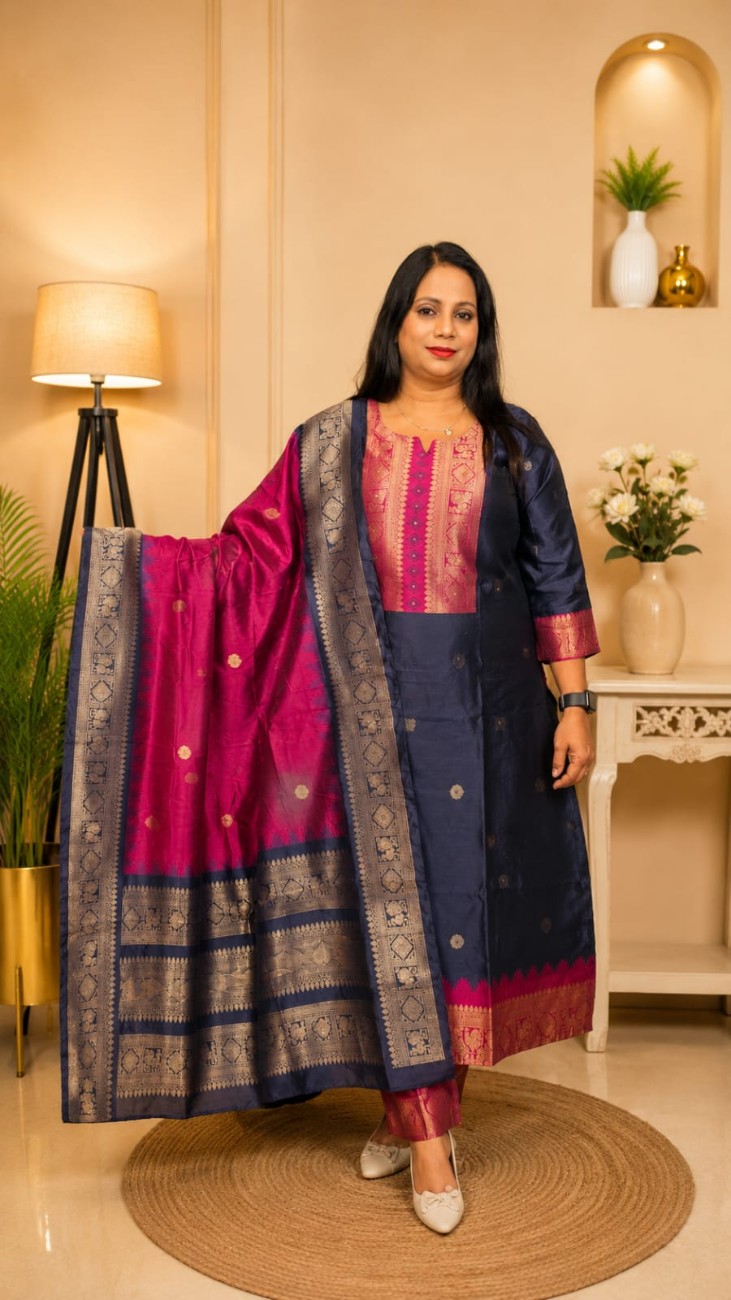 Kanjivaram Silk 3-Piece Set