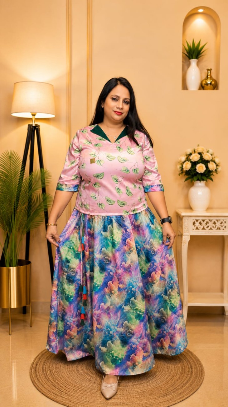 Italian Crepe Silk Skirt & Top Set