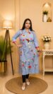 Handloom Oxford Cotton Floral Kurti